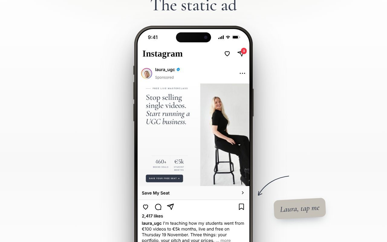 Static ad preview